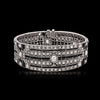 Art Deco Diamond Onyx Platinum Wide Bracelet