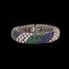 Platinum Diamond, Sapphire, Emerald Bracelet