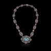 Antique 14k/Silver Diamond & Aquamarine Necklace