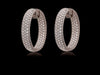 Diamond Pave Hoop Earrings Set in 18k White Gold