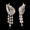Platinum & Diamond Curvy design Drop Earrings