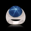Blue Star Sapphire Platinum Men's Ring