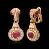 Bulgari Vintage Diamond and Ruby Yellow Gold Earrings