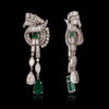 A Pair of Vintage Platinum Diamond & Emerald Earrings BY RAYMOND YARD