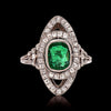Art Deco Emerald & Diamond Platinum Ring