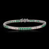 Art Deco Platinum Diamond & Emerald Straight Line Bracelet