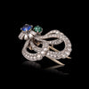 Cartier Sapphire, Emerald & Diamond Platinum Floral Brooch