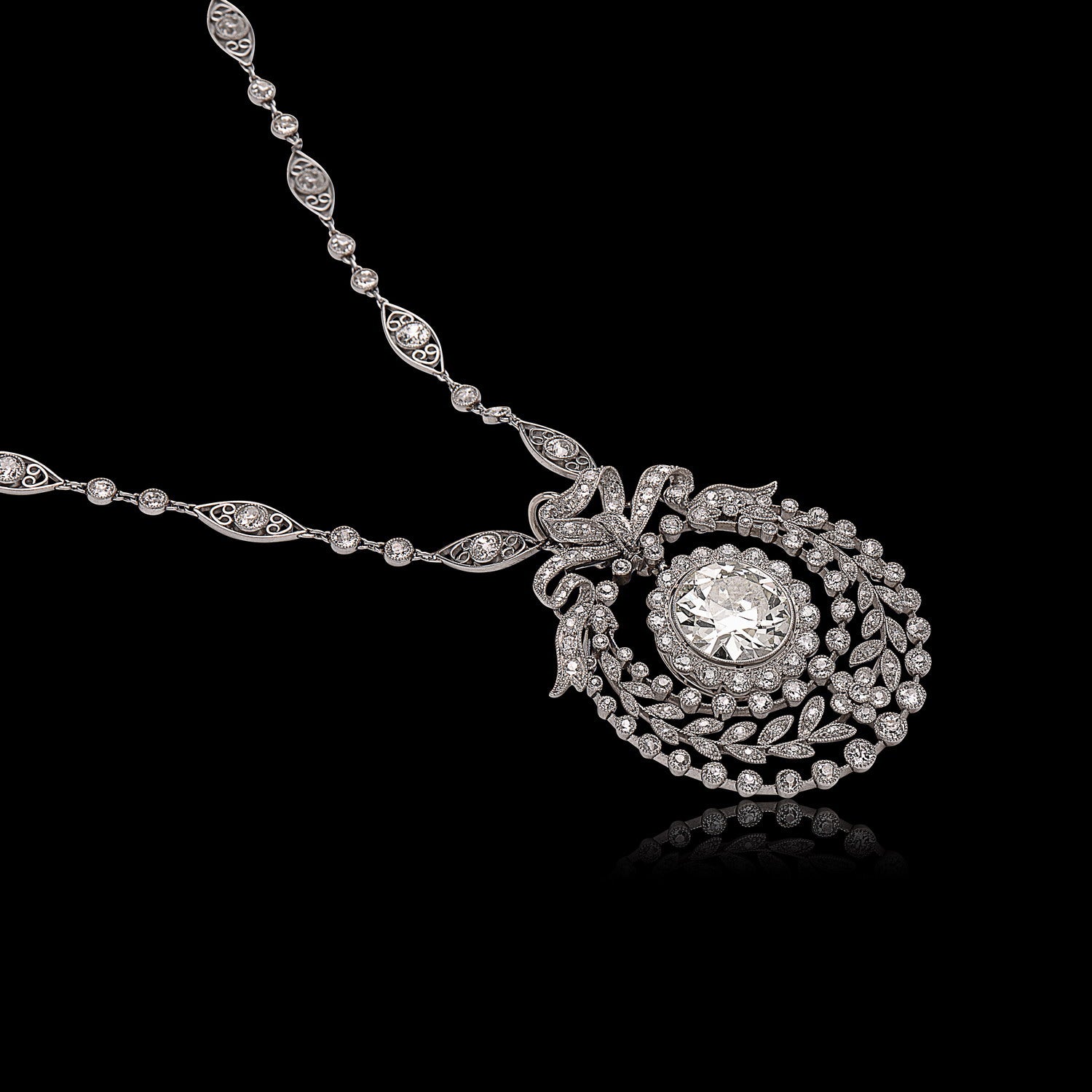 DAVID WEBB Black Enamel Diamond Necklace 18k Yellow Gold /Platinum -  Fereshteh Broumand Inc