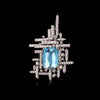 Aquamarine & Diamond Platinum Brooch