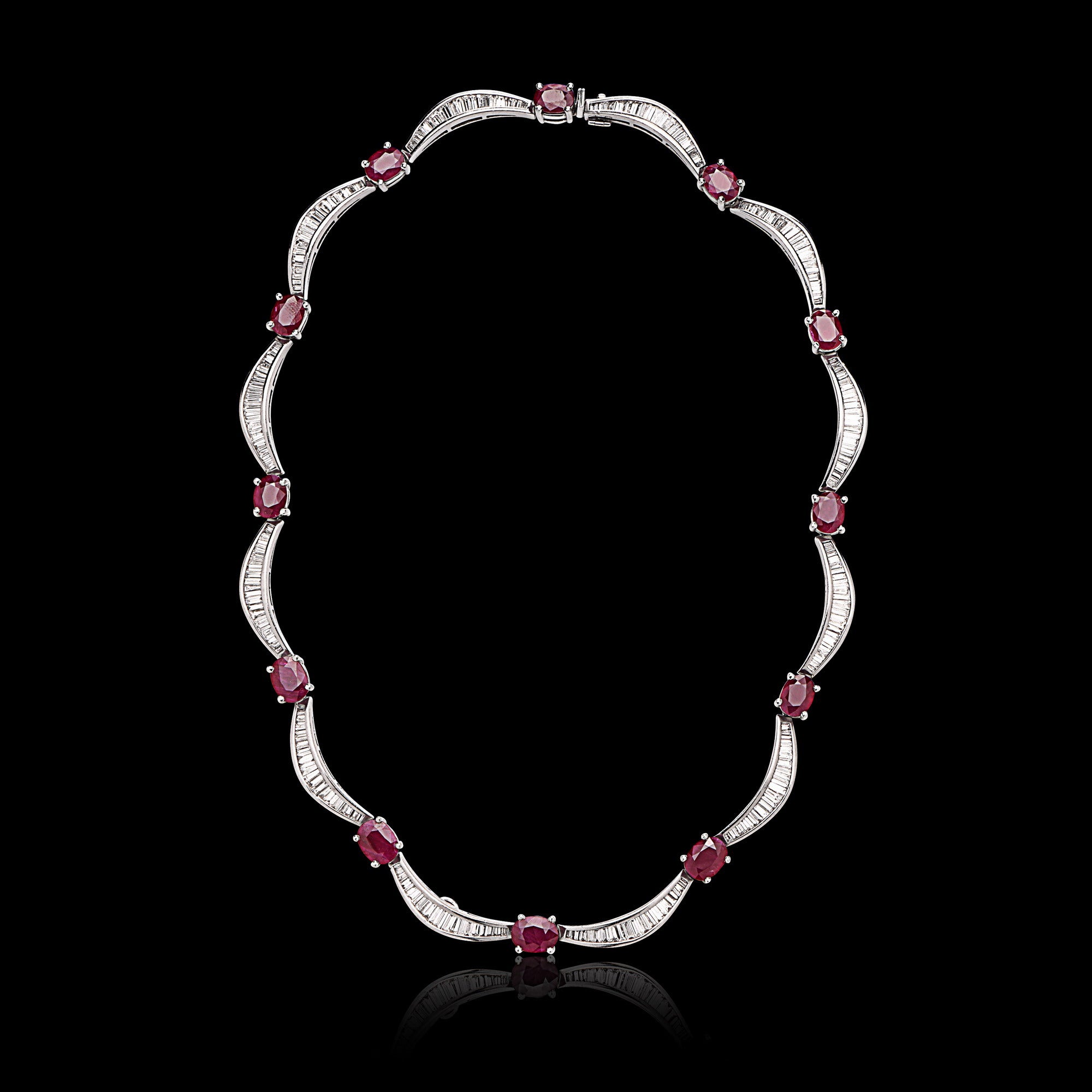 Platinum Diamond & Ruby Necklace