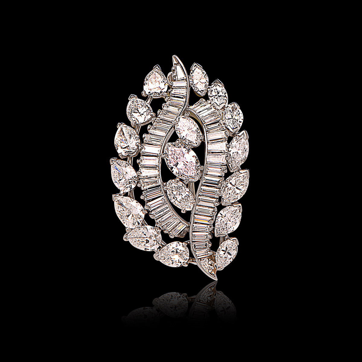 Oscar Heyman Platinum & Diamond Art Deco Brooch