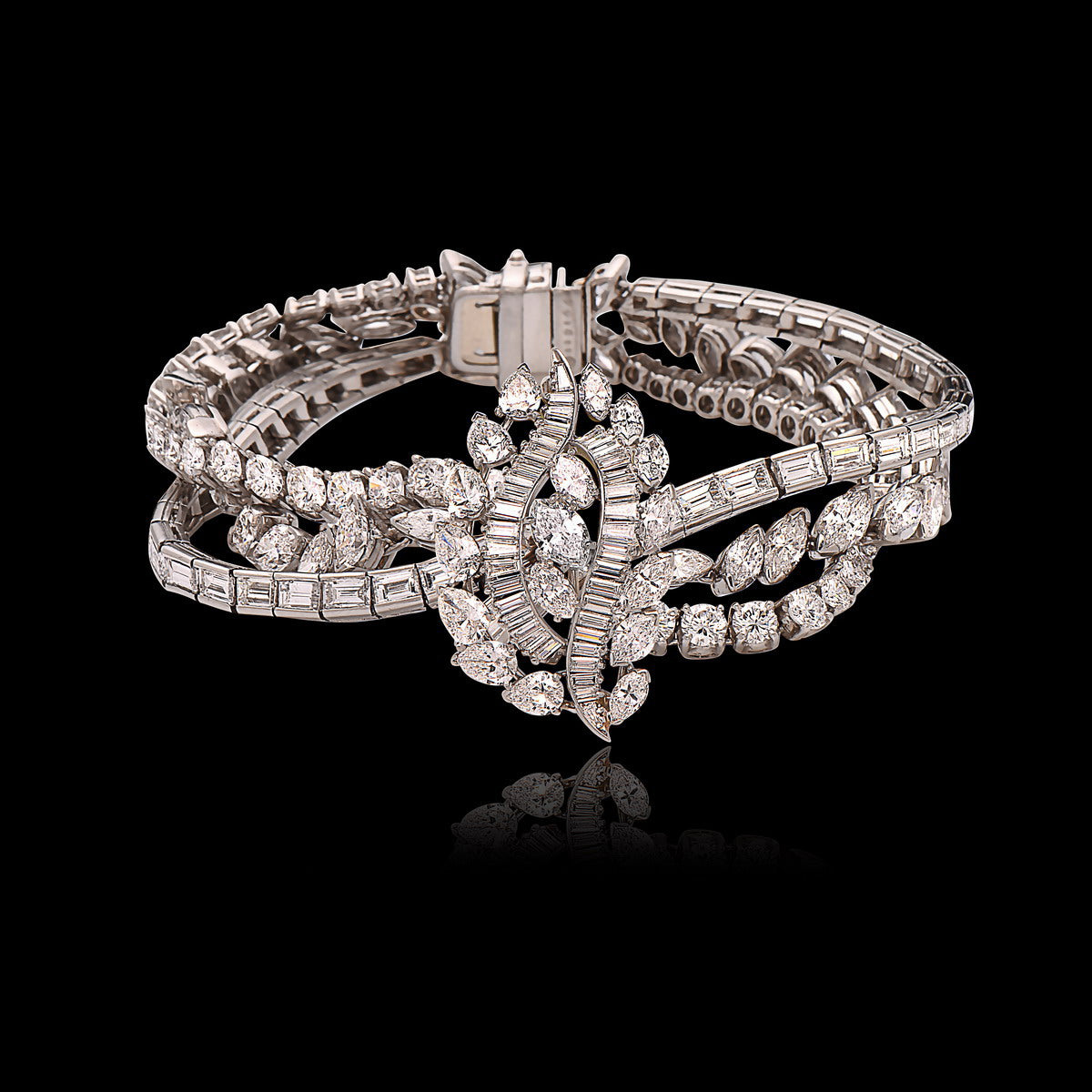 Oscar Heyman Platinum & Diamond Art Deco Brooch