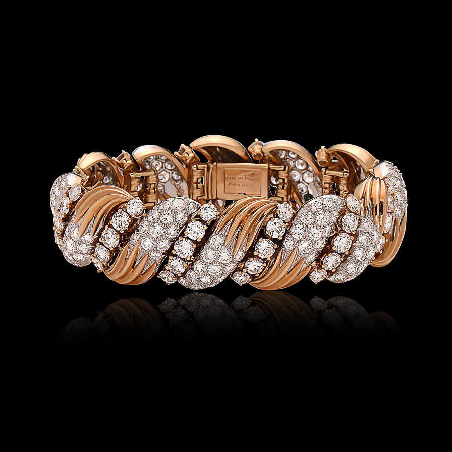 18k Yellow Gold and Diamond Bracelet