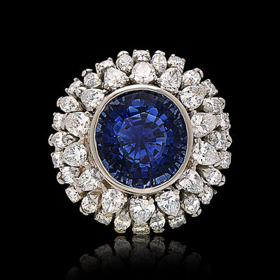 Platinum Diamond & Sapphire Ring