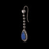 Victorian 14k Gold & Silver Diamond, Sapphire Drop Earrings