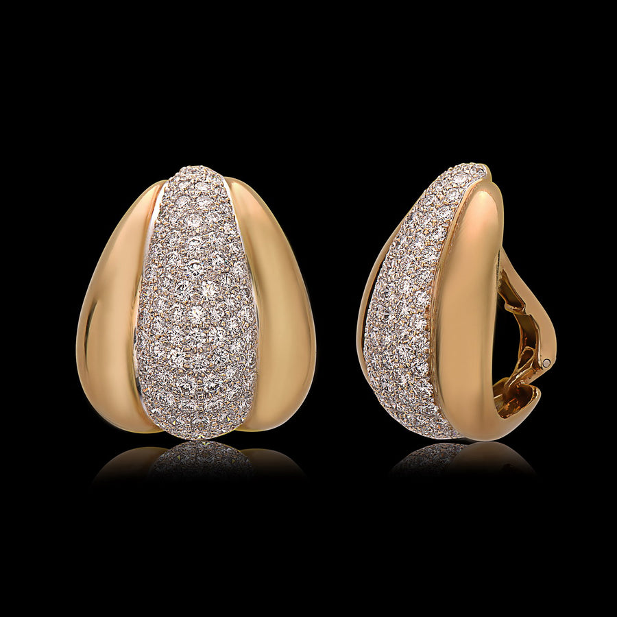 18K Yellow Gold Diamond Earrings