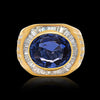 18k Yellow Gold, Blue Sapphire & Diamond Ring