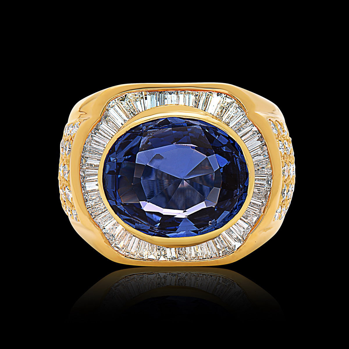 Blue Sapphire & Diamond Ring