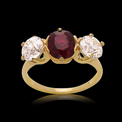 Yellow Gold Ruby & Diamond Ring