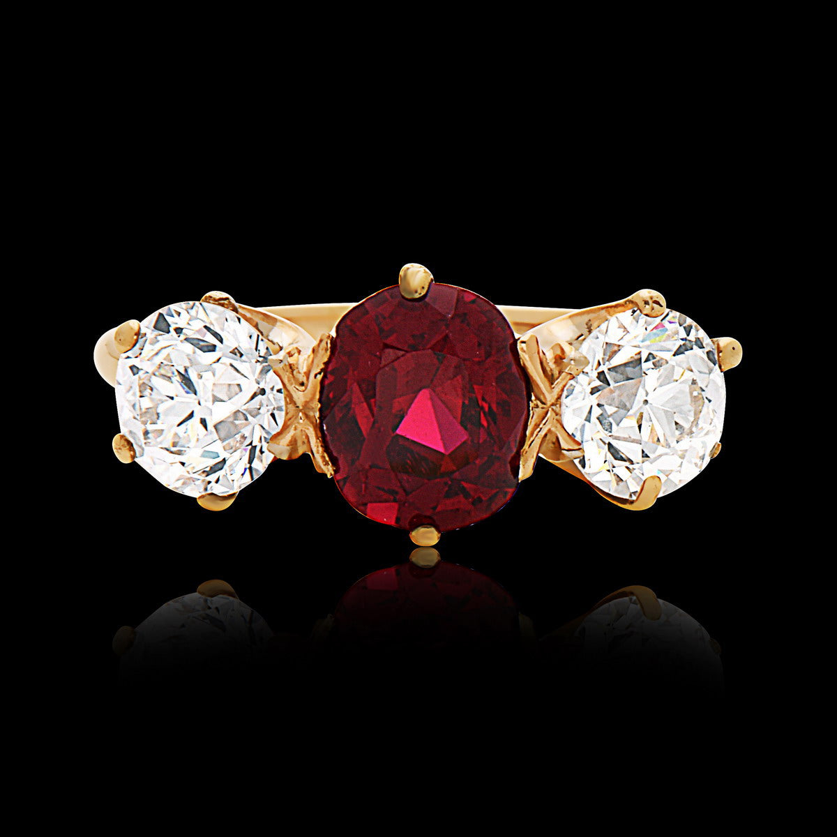 Yellow Gold Ruby & Diamond Ring