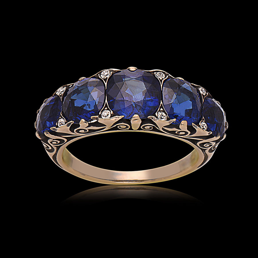 Victorian Sapphire and Diamond Ring