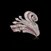 Art Deco Style Diamond, Ruby, Platinum Brooch