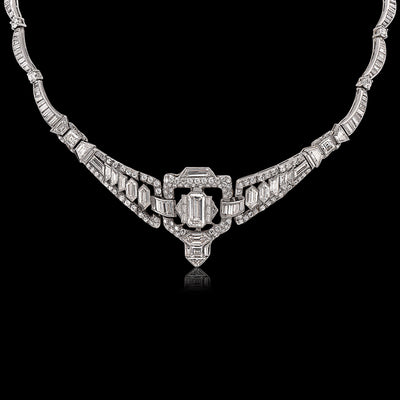 Van Cleef & Arpels Art Deco  Diamond Platinum Necklace