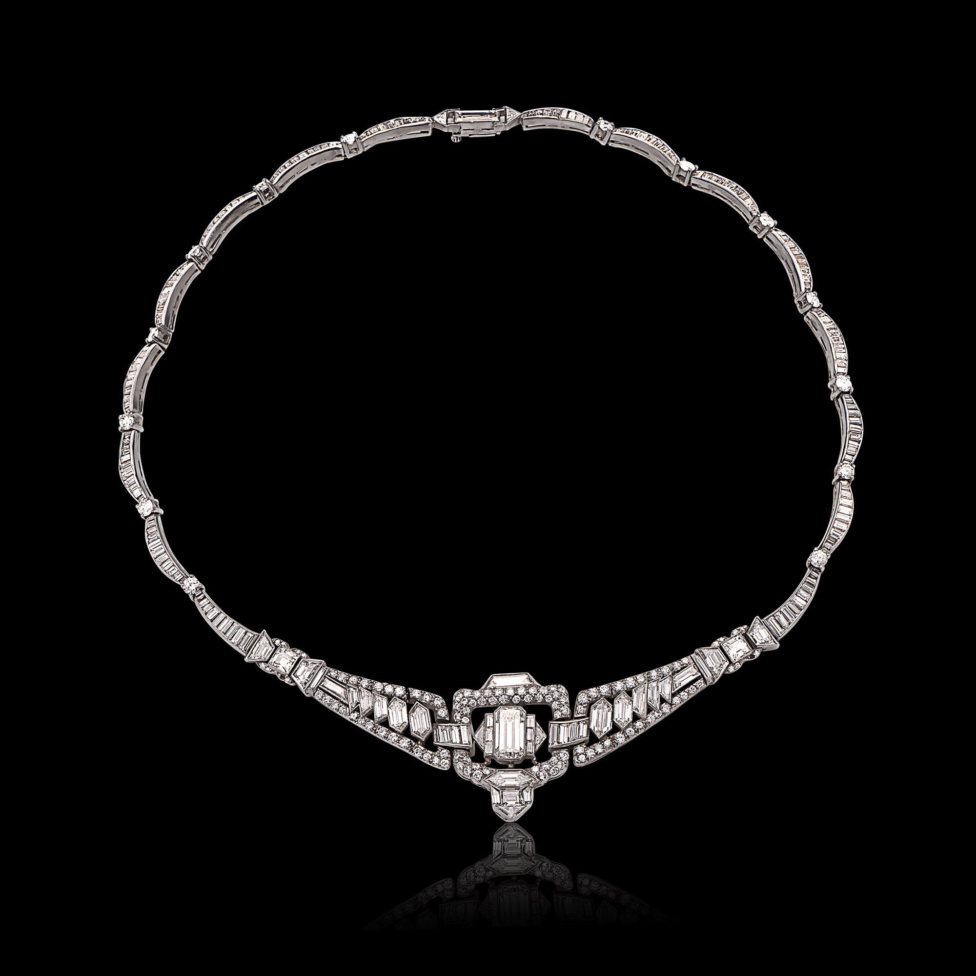 Art Deco Diamond Drop Pendant Necklace, c.1920s | Farringdons Jewellery