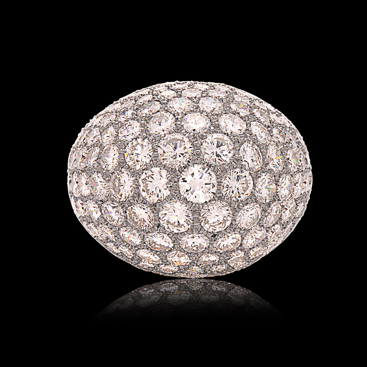 Diamond Platinum Dome Cocktail Ring