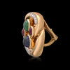 Modern David Webb Cabochon Ruby, Emerald, Sapphire, and Diamond Clip on Earrings