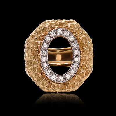 David Webb Diamond Gold & Platinum Ring