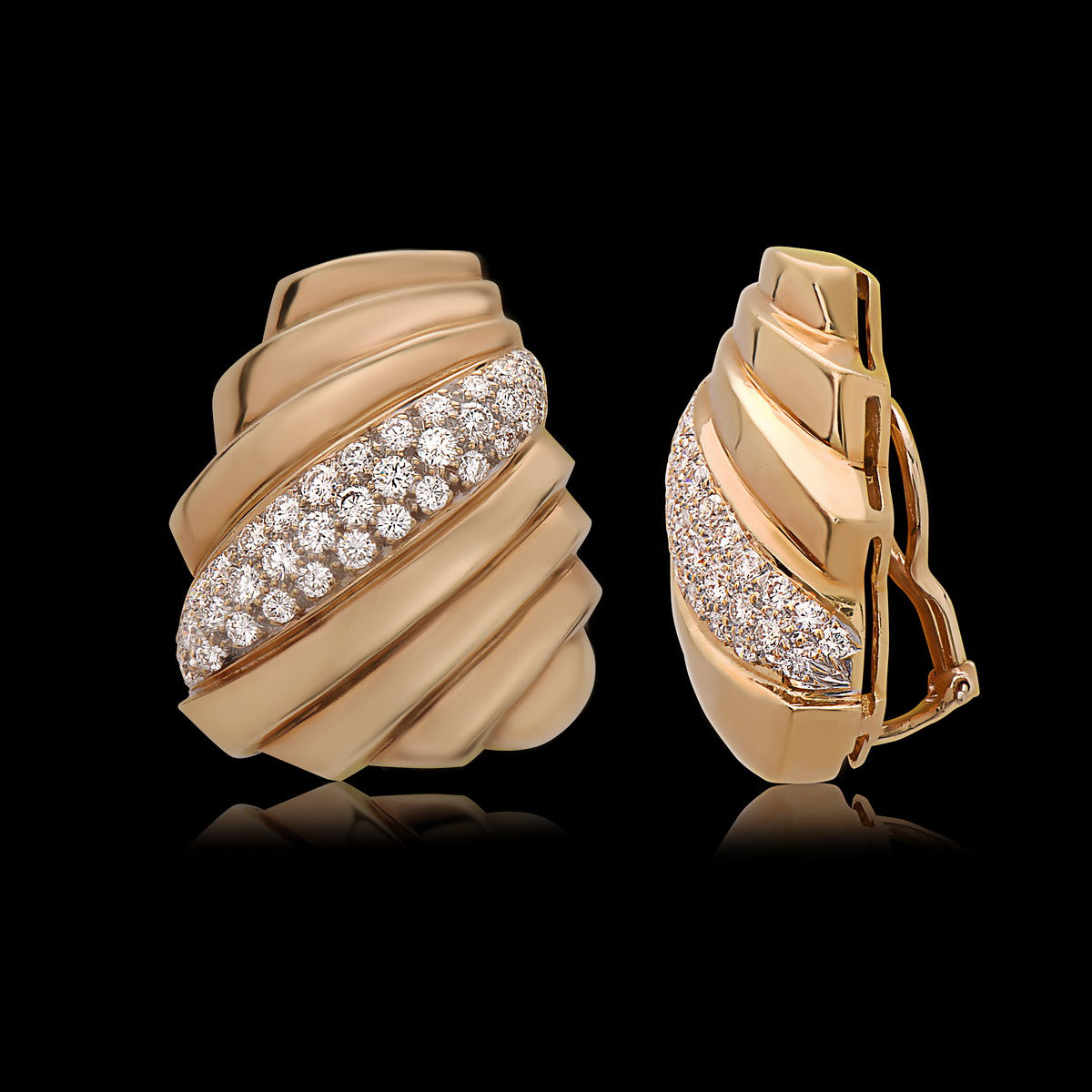 14K Yellow Gold & Diamond Earrings