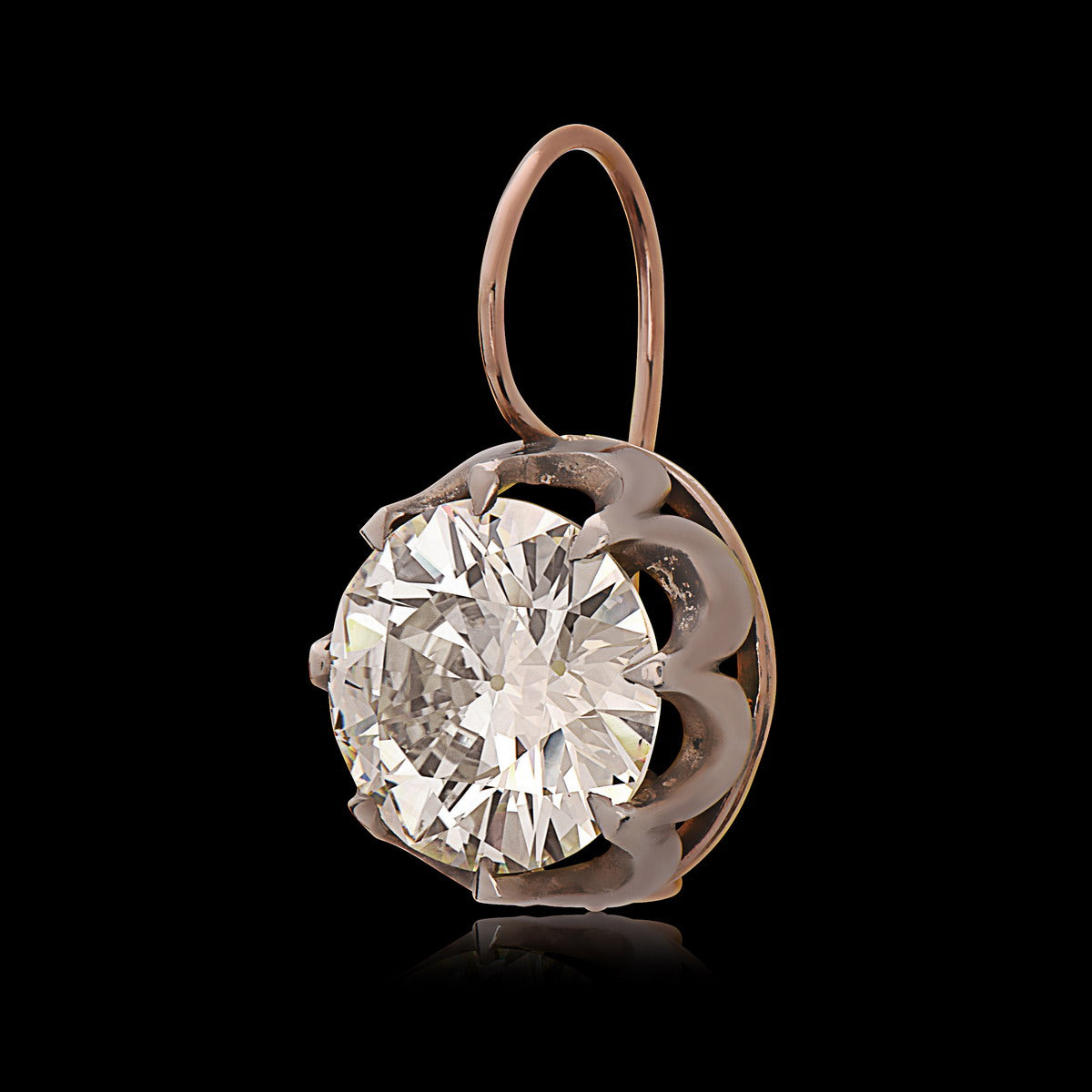 Antique Old Transitional Cut Diamond Earrings