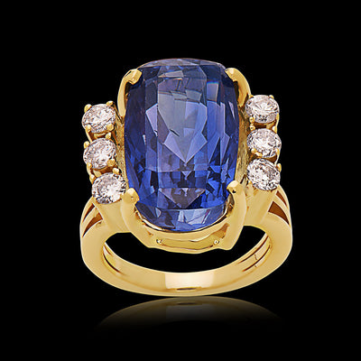Natural Ceylon No Heat Blue Sapphire Ring