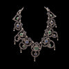 Antique Gold and Silver Rose Cut Diamonds, Pearls and Carved Colored Stones Necklace