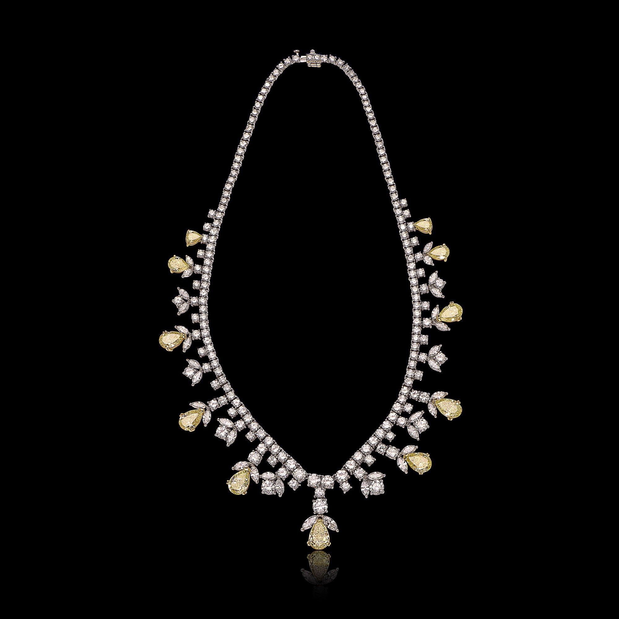 Natural Fancy Intense & Fancy Yellow Diamond Necklace