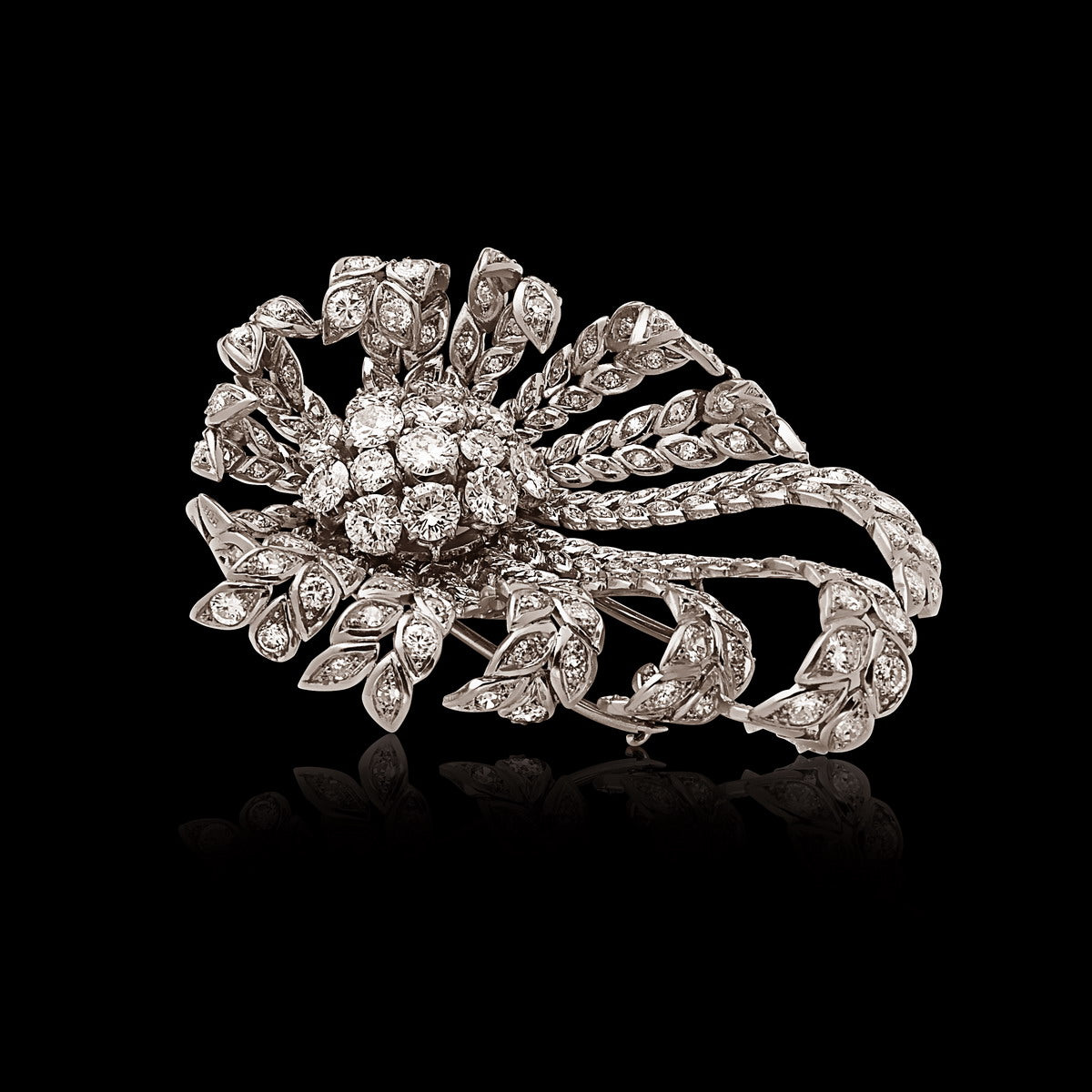 Pierre Sterlé Platinum & Diamond Brooch/Pin