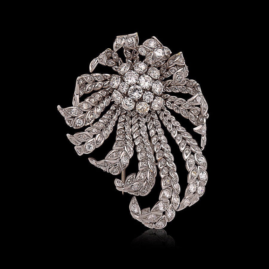 Pierre Sterlé Platinum & Diamond Brooch/Pin