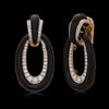 David Webb Black Enamel &amp; Diamond Earrings