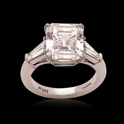 Tiffany & Co. 5.92 Carat Emerald-Cut Diamond Platinum Engagement Ring