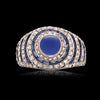 Vintage Platinum Cabochon Sapphire & Diamond Ring
