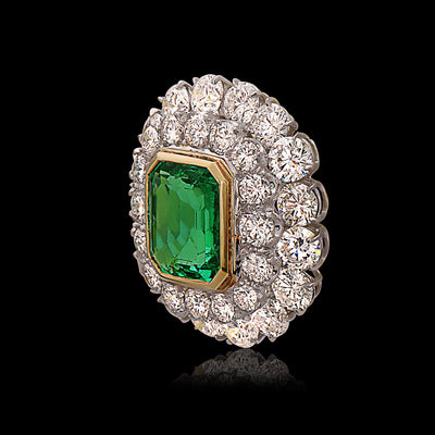 Vintage Colombian Emerald & Diamond Earrings