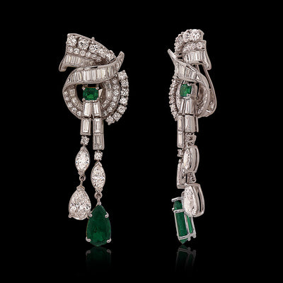 Platinum Custom Vintage Inspired Diamond Earrings #107262 - Seattle  Bellevue | Joseph Jewelry