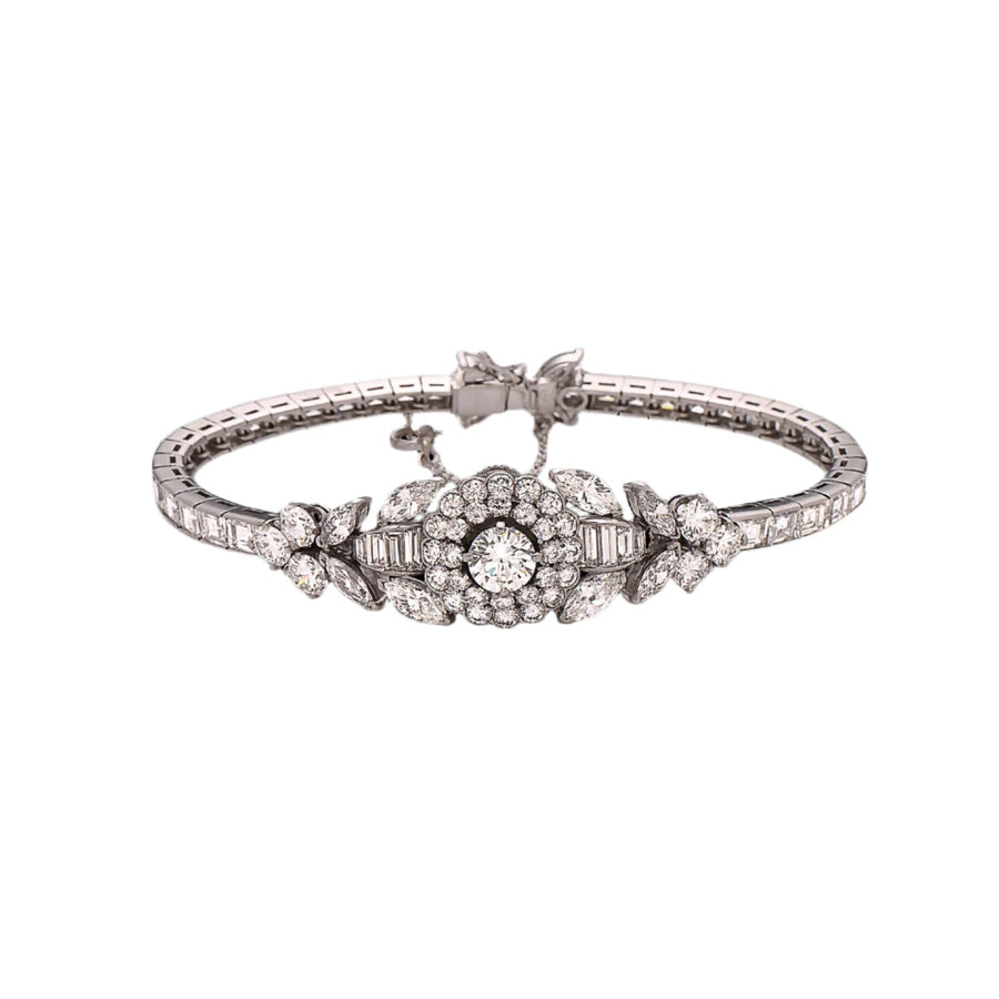 Van Cleef & Arpels Platinum Diamond Cuff Watch