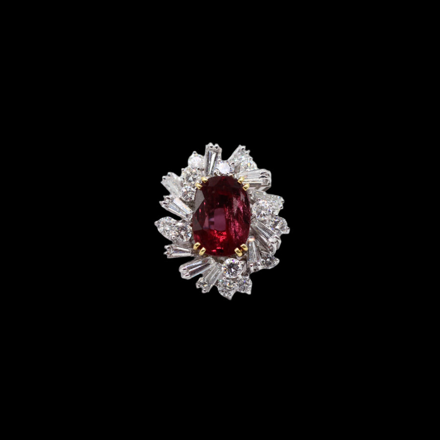 Thai Heat Ruby Ring with Diamonds